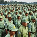 Foto : Hansip sedang Apel_net